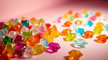 Admire the exquisite crystal candy, featuring jewel-like textures and vibrant colors, perfect for sweet lovers.