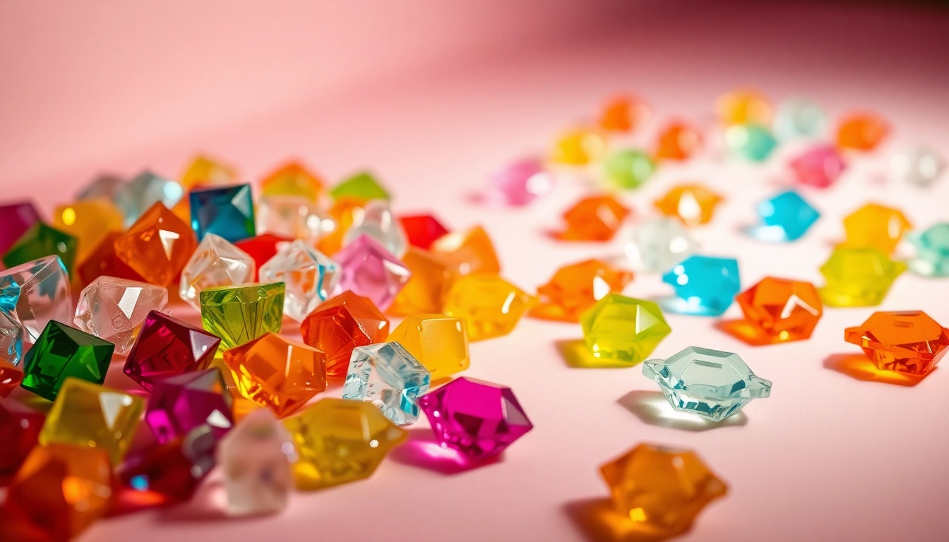 Admire the exquisite crystal candy, featuring jewel-like textures and vibrant colors, perfect for sweet lovers.