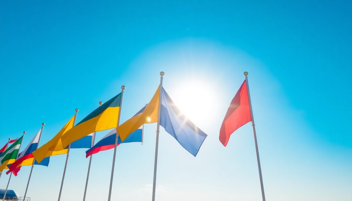 Colorful beach flags indicate safety levels at the shore, enhancing beach safety awareness.