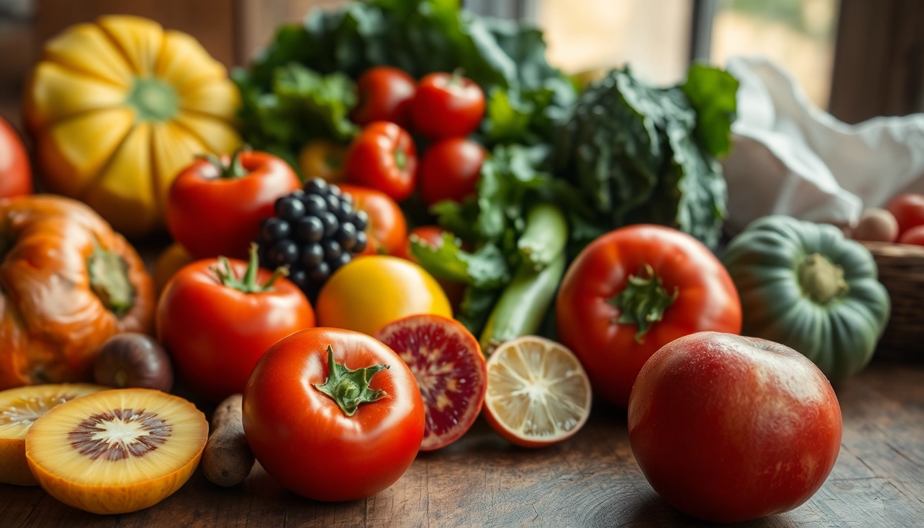 Discover the vibrant colors of healthlifeherald.com showcasing fresh fruits and vegetables on a rustic table.