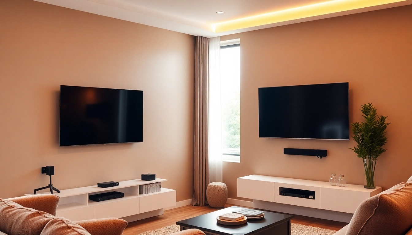 Experience professional installation with smarthomeguysphx mounting a TV elegantly in a modern living room.