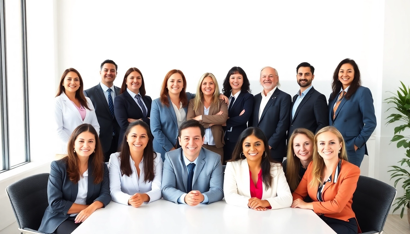 Showcase of diverse company headshots highlighting professional attire and modern corporate atmosphere.