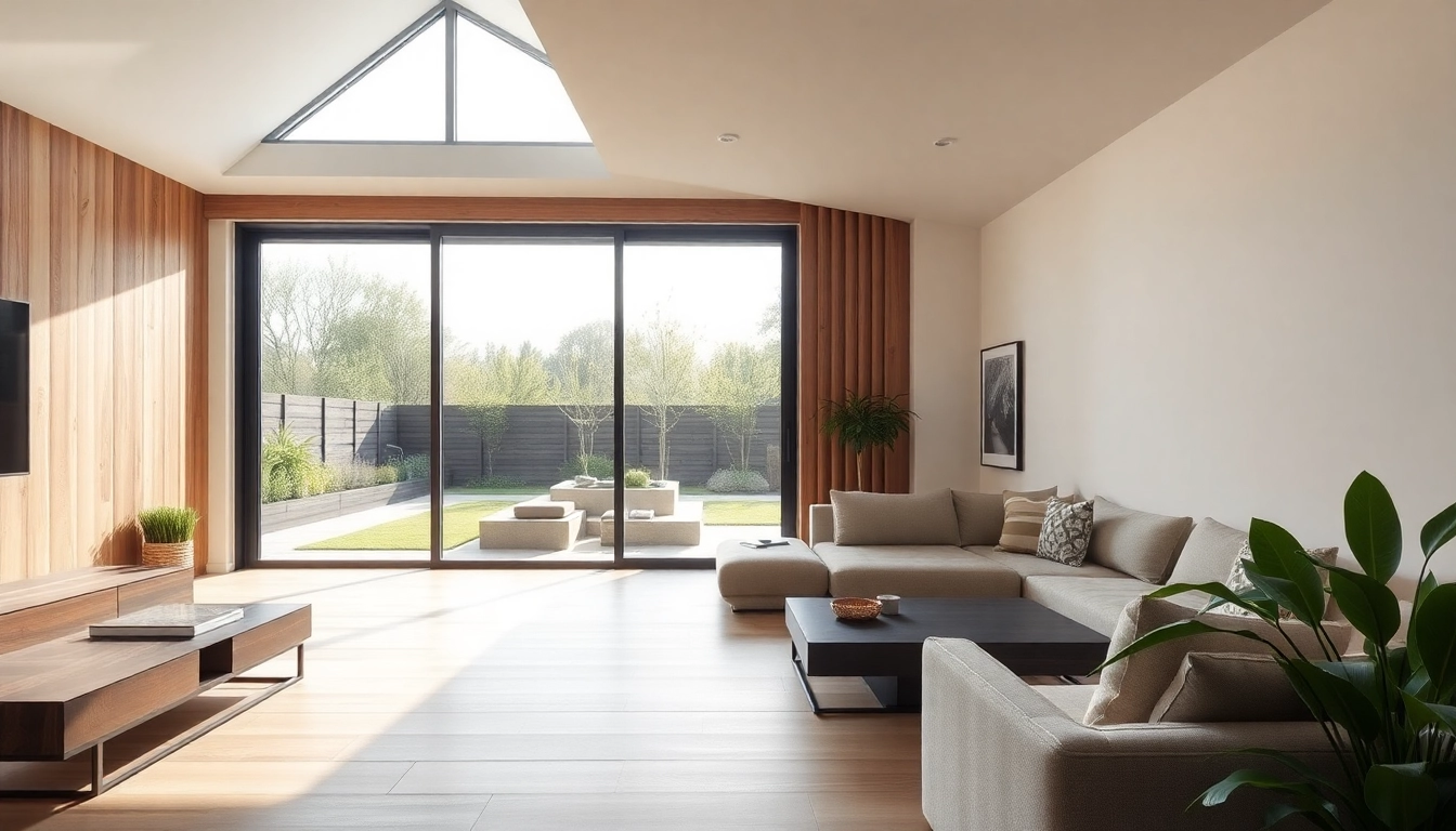 Brightly lit living room showcasing innovative rear extensions enhancing spaciousness in a London home.