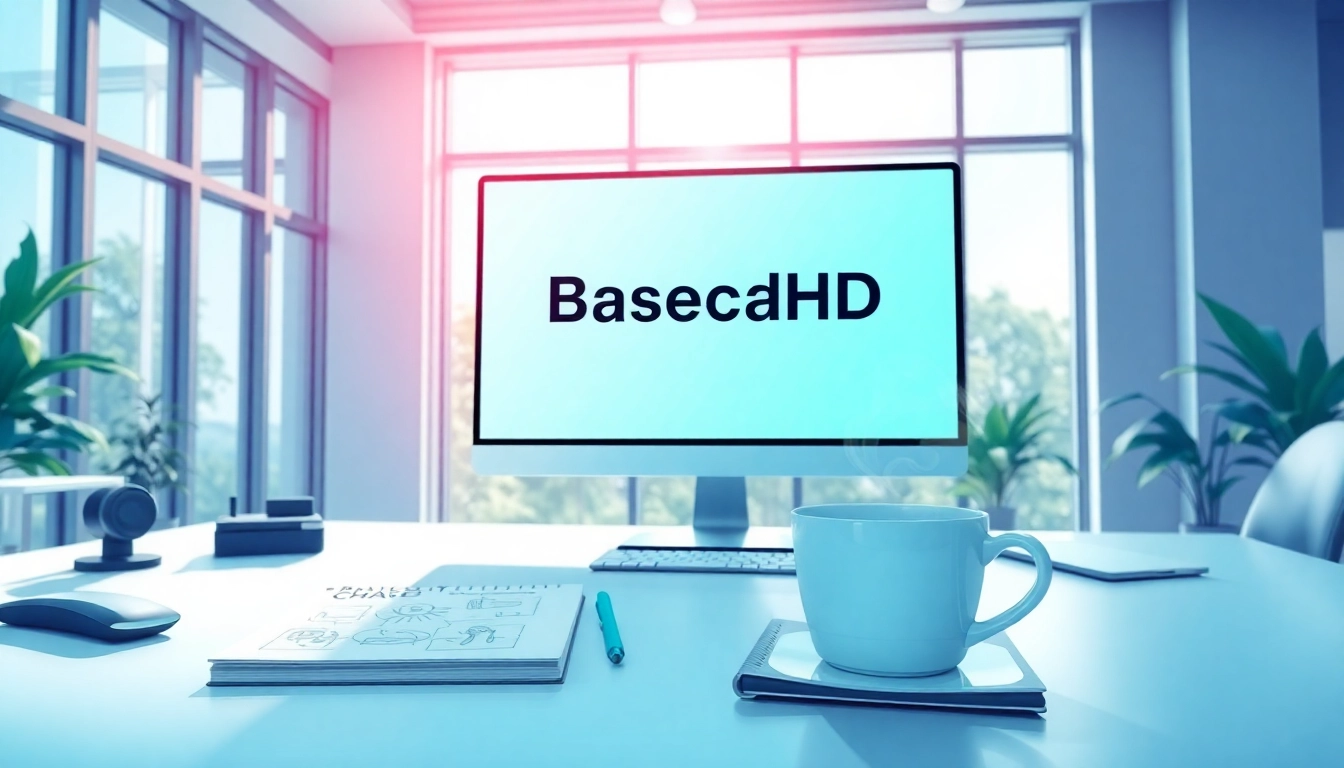 Engaged professionals collaborating on the BasedChadHQ project in a modern workspace.