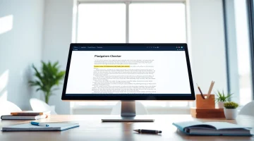 Using a plagiarism checker tool on a professional interface highlighting duplicate content.