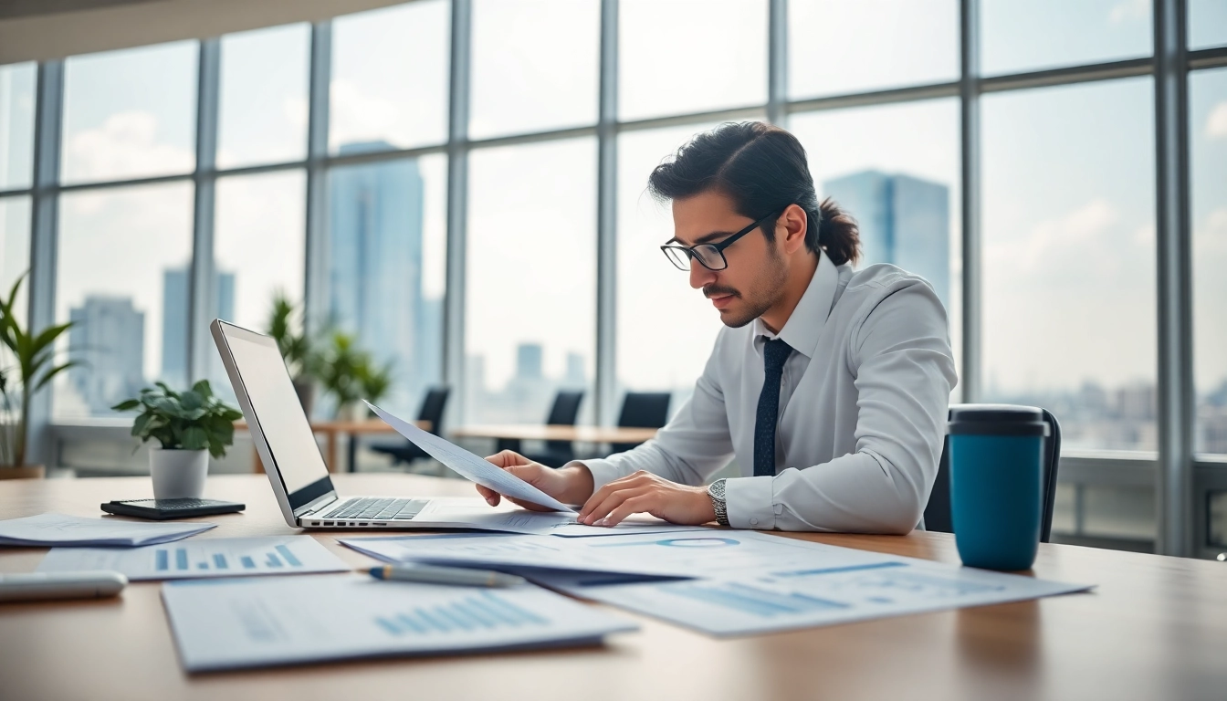Analyze export tariffs with a financial analyst working in a bright office setting.