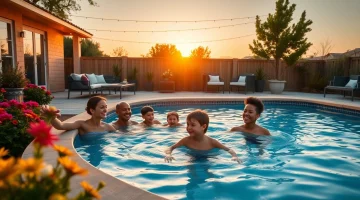 Build your own pool with a family's joyful experience in a beautifully designed backyard.