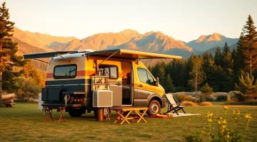 Explore a stunning JRP Campers model parked in a scenic outdoor setting.