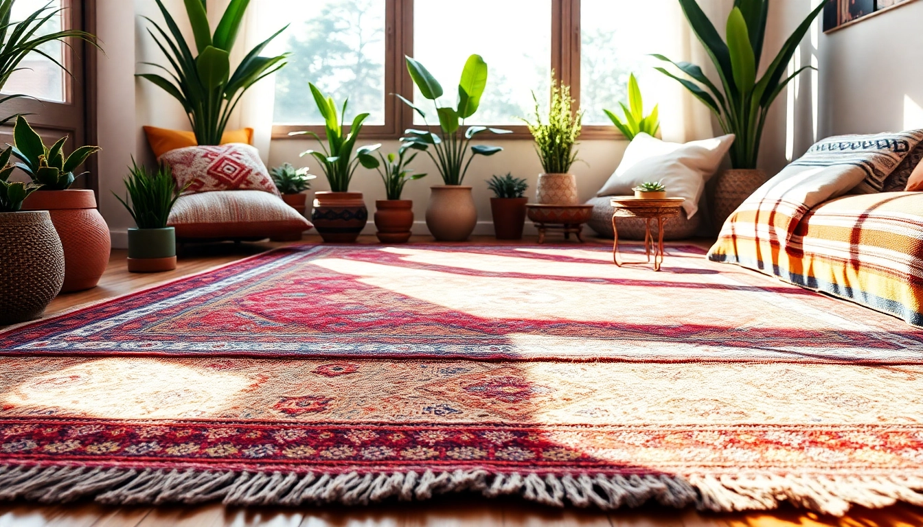 Showcase Boujaad vintage rugs beautifully displayed in a stylish Moroccan interior.