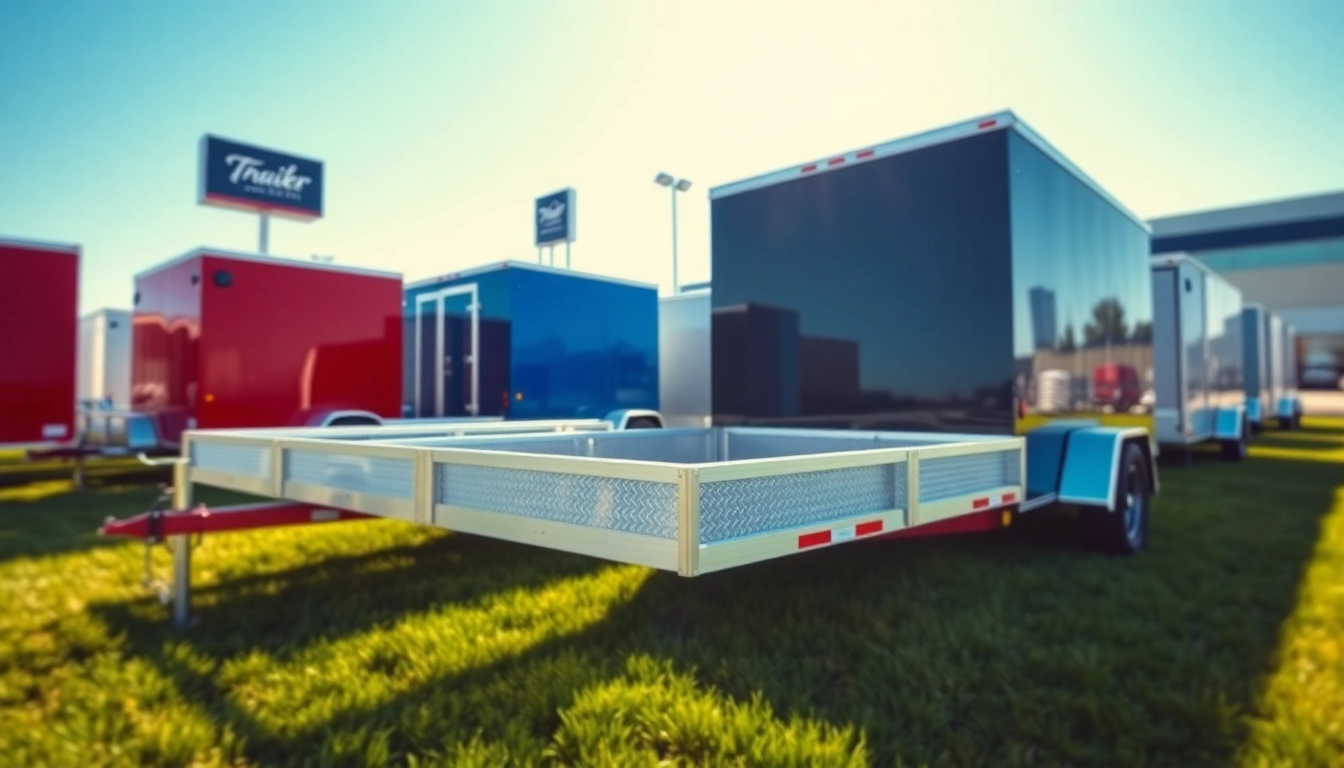 Find reliable trailers near me displayed at a friendly outdoor dealership.