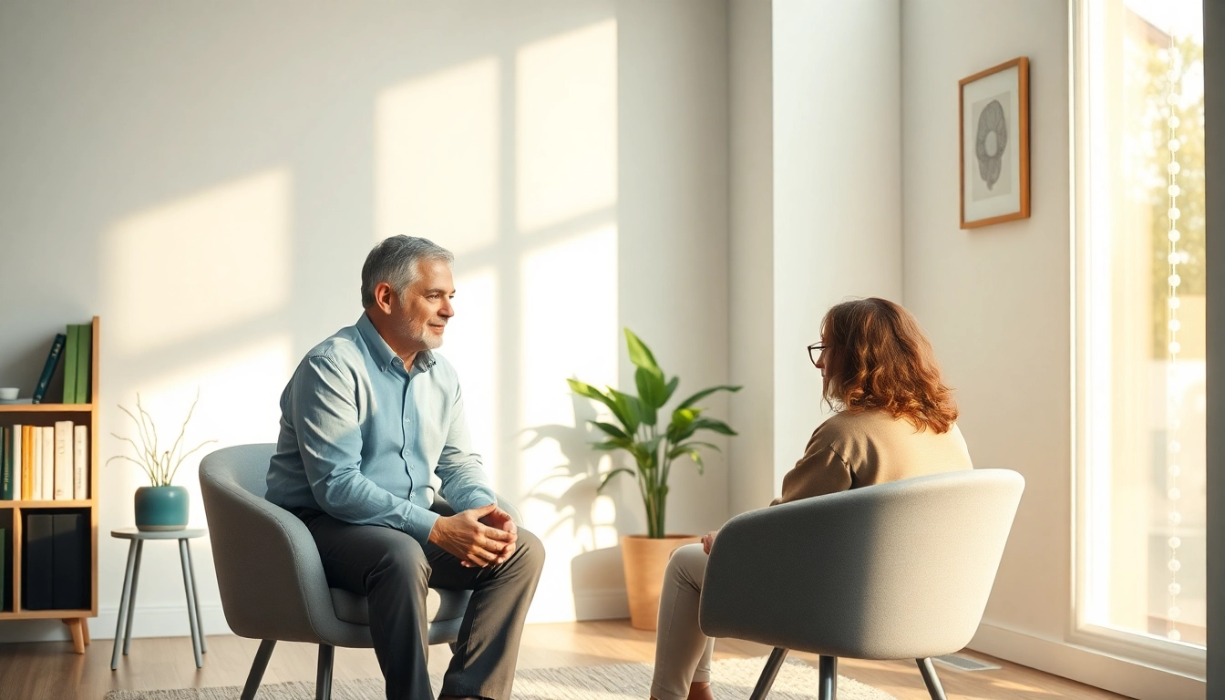 Engaged session dealing with anxiety in a cozy therapist's office setting.