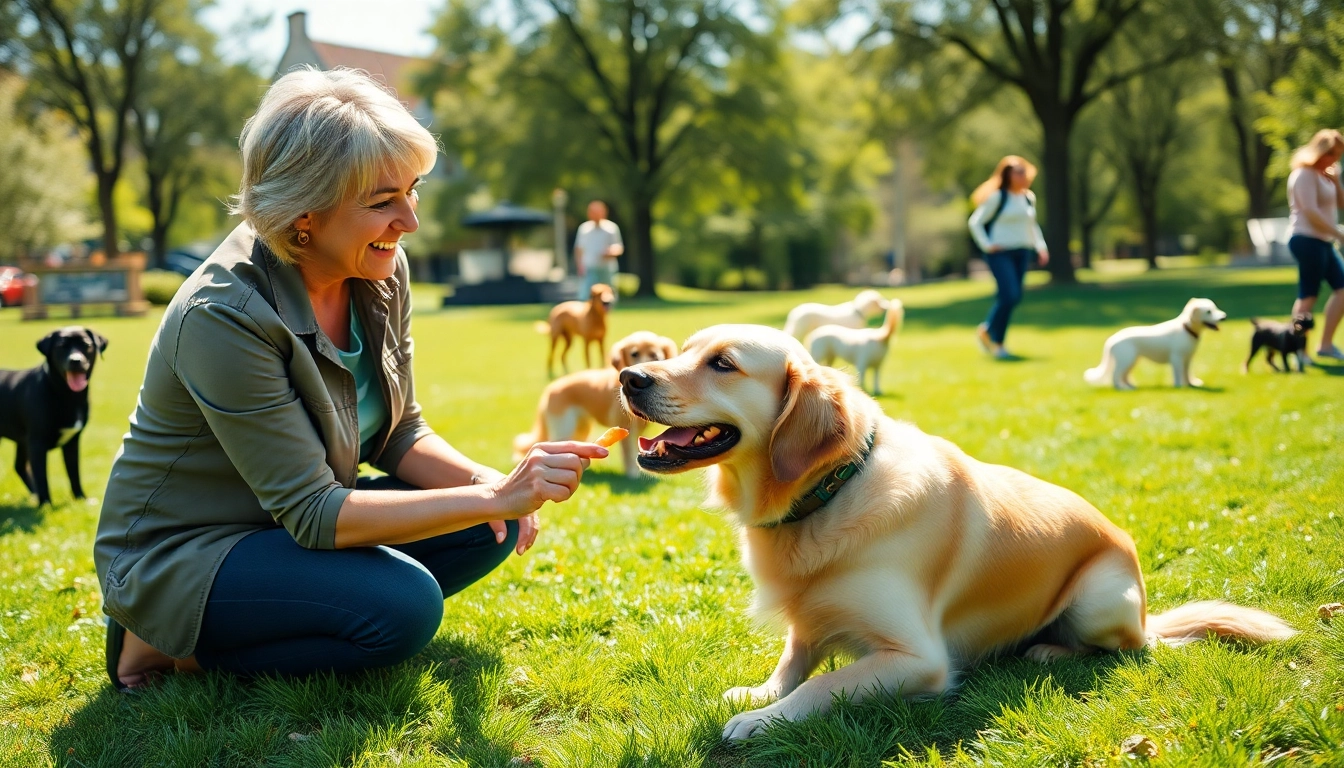 Training session for dog training Irvine with a professional trainer using positive reinforcement.
