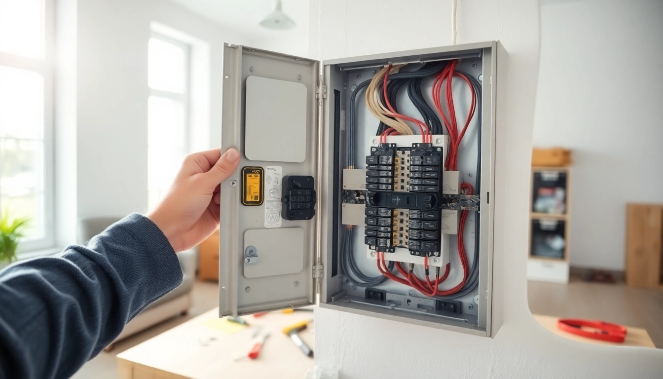 Installing an Electrical Panel Clearwater with clear wiring layout and professional tools.