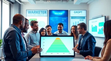 Implement a marketing strategy using Russell Brunson’s value ladder in a collaborative office setting.