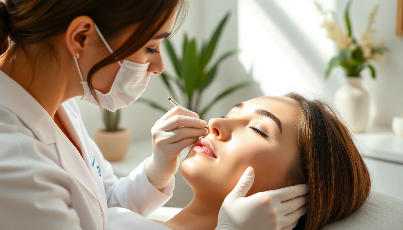 Experience PDO threads near me with expert aesthetician performing a thread lift procedure.