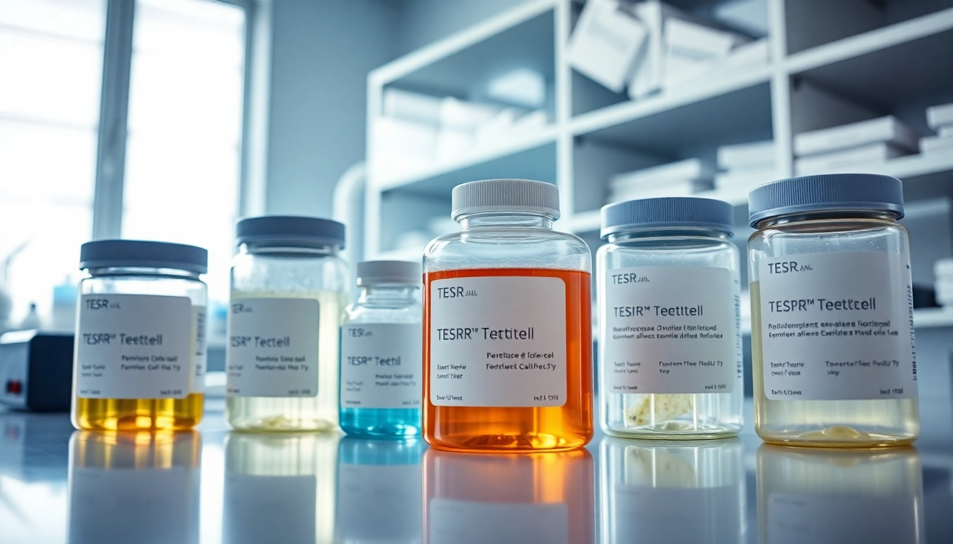 Showcase all check the alignment of TeSR™ pluripotent stem cell media products in a modern laboratory.
