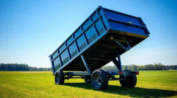 Find a high-quality dump trailer for sale near me with a durable design in a scenic outdoor setting.