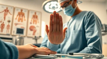 Handchirurgie Braunschweig: Jemand beobachtet eine professionelle Untersuchung eines Handchirurgen.
