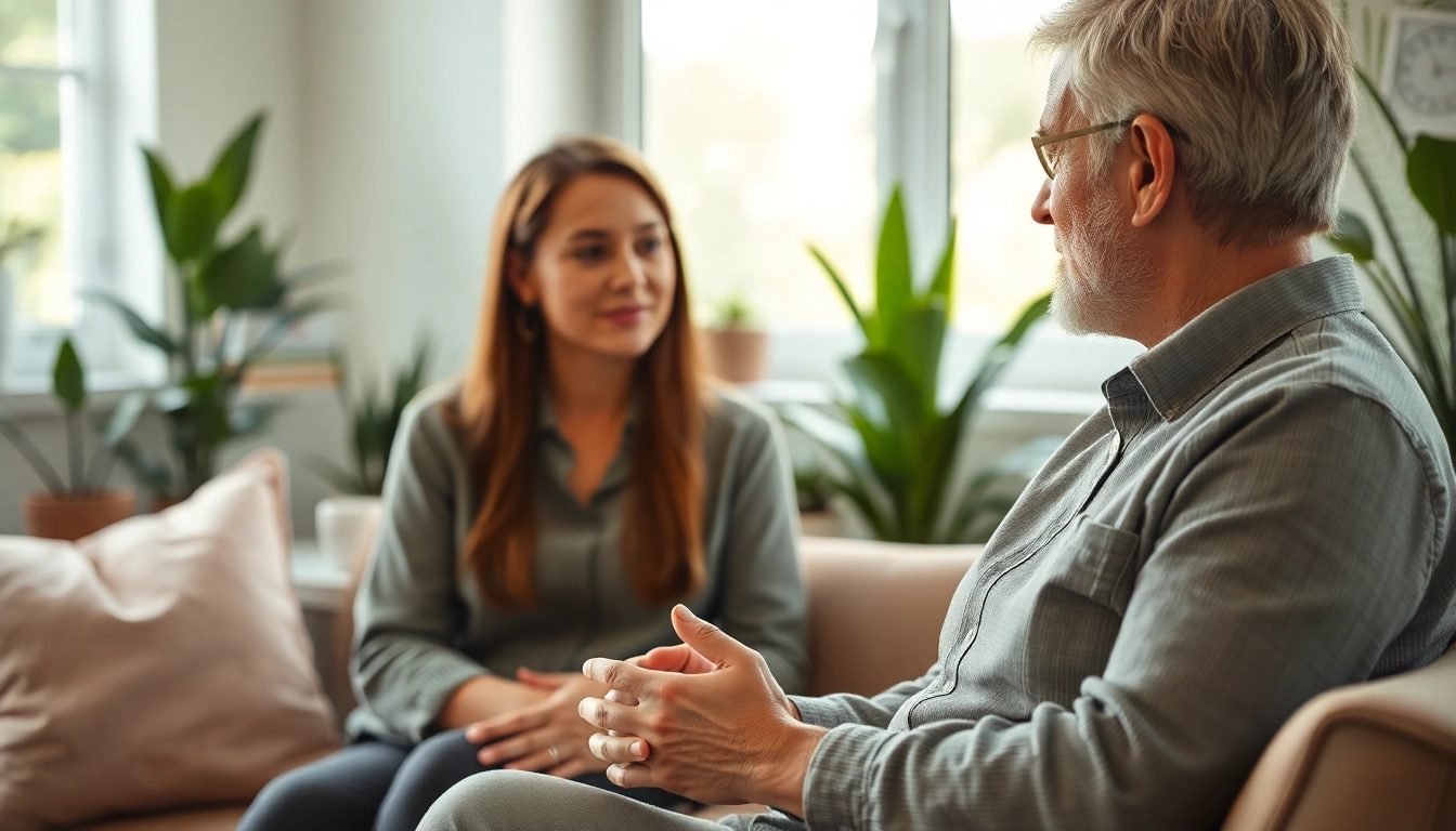 Empathetic therapist assisting a client in addressing healing trauma during a counseling session.