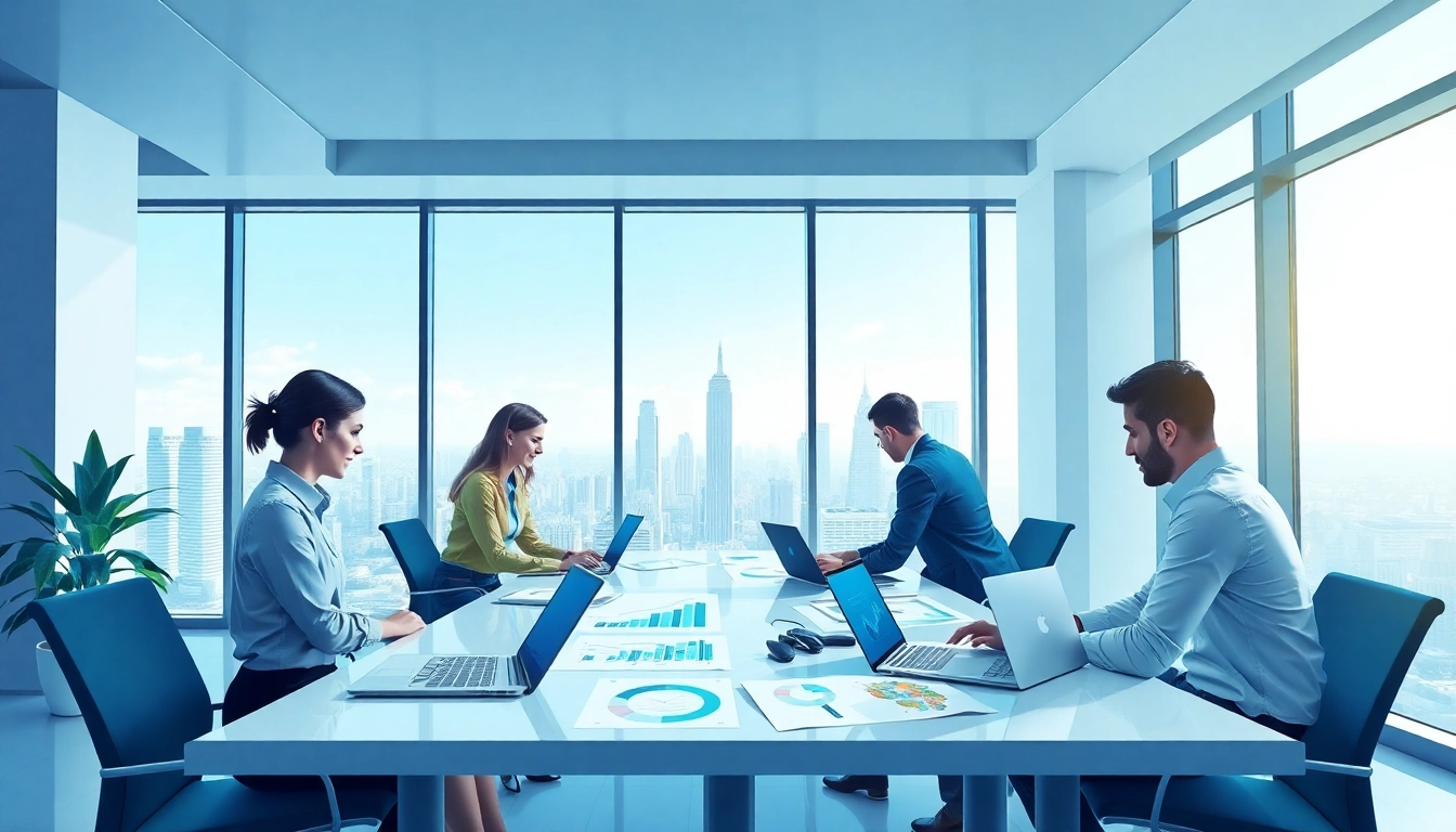 Analyze competitive intelligence strategies in a modern workspace with collaboration and insights.